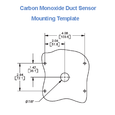 BAPI BA/CO-D-BB Carbon Monoxide Duct Sensor 1-Analog/2-Relay Output Display Field Configured