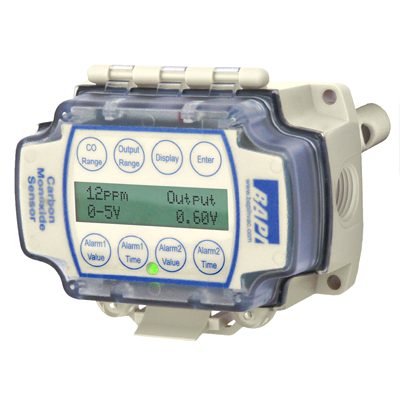 BAPI BA/CO-D-BB Carbon Monoxide Duct Sensor 1-Analog/2-Relay Output Display Field Configured