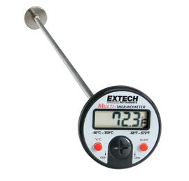 Extech 392052 Flat Surface Stem Dial Thermometer, -58 to 572&deg;F/-50 to 300&deg;C