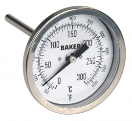 Baker T3004-550 Bimetal Thermometer 50 to 550F (0 to 260C)