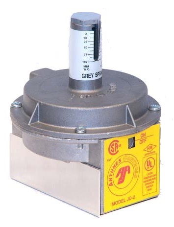 Antunes JD-2 Industrial Air Pressure Switch Purple Spring 0.1-10" W.C. 1/8" NPT