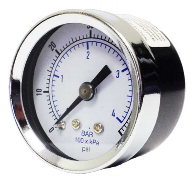 Kodiak Controls 10220830/30 Pressure Gauge KC102 Series 2.0" Dial 1/8" NPT Center Back Mount 30" Hg/30 PSI